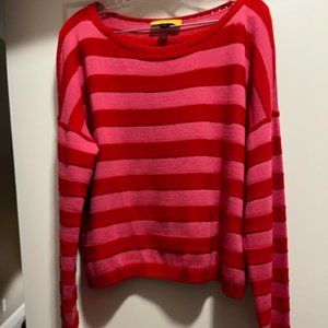 St John Orange and Pink Striped Sweater